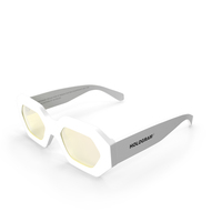 Hologram Glasses White Orange PNG & PSD Images