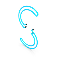 Letter Blue Neon S PNG & PSD Images