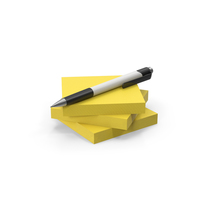 Stack Of Sticky Notes With Pen PNG & PSD Images