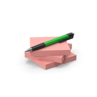 Stack Of Sticky Notes With Pen PNG & PSD Images