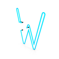 Letter Blue Neon W PNG & PSD Images