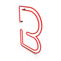 Letter Red Neon B PNG & PSD Images