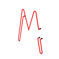 Letter Red Neon M PNG & PSD Images