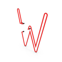 Letter Red Neon W PNG & PSD Images