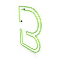 Letter Green Neon B PNG & PSD Images