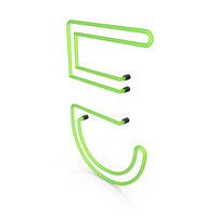 Letter Green Neon E PNG & PSD Images