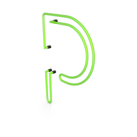 Letter Green Neon P PNG & PSD Images