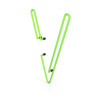 Letter Green Neon V PNG & PSD Images