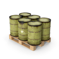 Wooden Pallet With Old Barrels PNG & PSD Images