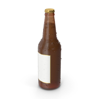 Beer Bottle With Water Drops PNG & PSD Images