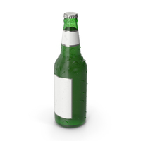 Green Beer Bottle Silver Cap PNG & PSD Images