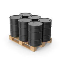 Wooden Pallet With Barrels PNG & PSD Images