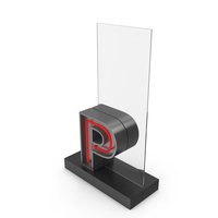 Red Neon Letter Signage P PNG & PSD Images