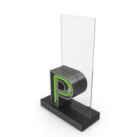 Green Neon Letter Signage P PNG & PSD Images