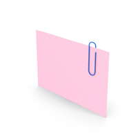 Pink Paper With Paper Clip PNG & PSD Images