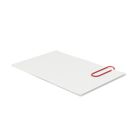 Paper With Red Paper Clip PNG & PSD Images