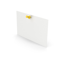 Paper With Yellow Push Pin PNG & PSD Images