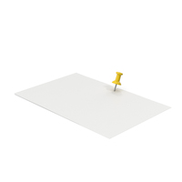 Paper With Yellow Push Pin PNG & PSD Images