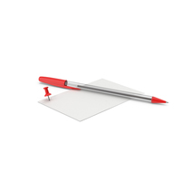 Paper With Push Pin And Pen PNG & PSD Images