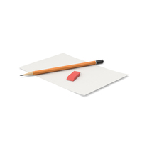 Paper With Pencil And Eraser PNG & PSD Images