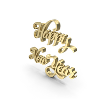 Happy New Year A Gold PNG & PSD Images