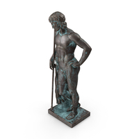 Bronze Adonis with Rabbit Pedestal PNG & PSD Images