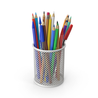 Pencil Cup With Pencils PNG & PSD Images