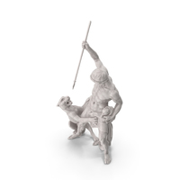 黑豹猎人雕像PNG和PSD图像