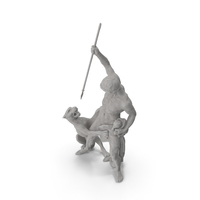 Panther Hunter Statue Stone PNG & PSD Images