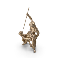 Panther Hunter Statue Bronze PNG & PSD Images