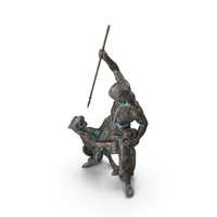 Panther Hunter Statue Bronze Outdoor PNG & PSD Images