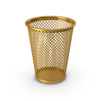 Waste Basket Gold PNG & PSD Images