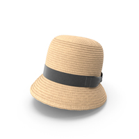 Straw Cloche Hat PNG & PSD Images
