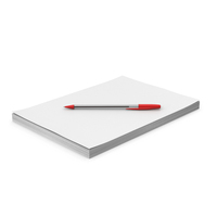Stack of A4 Paper with Red Pen PNG & PSD Images