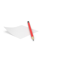 Sticky Note With Red Pencil PNG & PSD Images