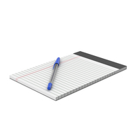 White Legal Pad with Pen PNG & PSD Images