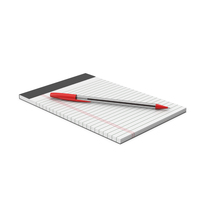 White Legal Pad With Red Pen PNG & PSD Images