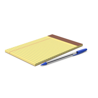 Legal Pad With Blue Pen PNG & PSD Images
