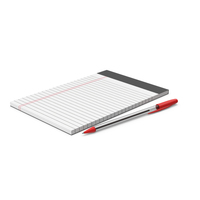 Legal Pad With Red Pen 2 PNG & PSD Images