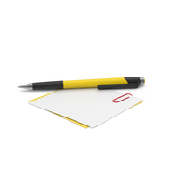 Papers with Paper Clip and Yellow Pen PNG & PSD Images