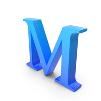 Alphabet Time's Roman Blue M PNG & PSD Images