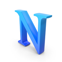 Alphabet Time's Roman Blue N PNG & PSD Images