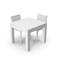 Square Table With Chair White PNG & PSD Images