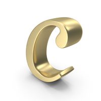 Alphabet Time's Roman Small Gold C PNG & PSD Images