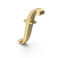 Alphabet Time's Roman Small Gold F PNG & PSD Images