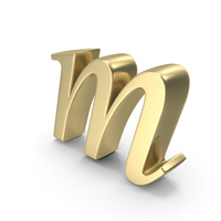 Alphabet Time's Roman Italic Small Gold M PNG & PSD Images