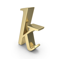 Alphabet Time's Roman Italic Small Gold K PNG & PSD Images