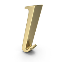 Alphabet Time's Roman Italic Small Gold L PNG & PSD Images