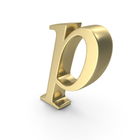 Alphabet Time's  Roman Italic Small Gold P PNG & PSD Images