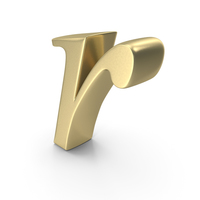 Alphabet Time's  Roman Italic Small Gold R PNG & PSD Images
